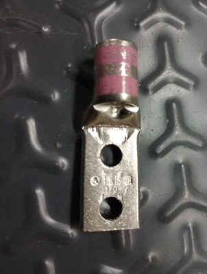 T&B Compression Lugs 1/0 Pink 1 1/4 X 1/2 HOLE Spacing - Image 1 of 2