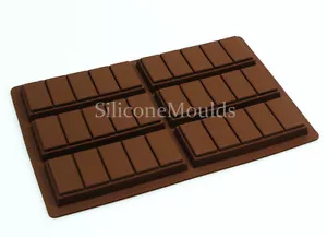 6 cell 5 Chunk Chocolate Bar Candy Silicone Mould Snap Wax Melt (56g) - Picture 1 of 3