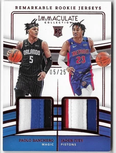 PAOLO BANCHERO/JADEN IVEY 2022 PANINI IMMACULATE RC CARD #5/25! JERSEY NUMBER! - Picture 1 of 1