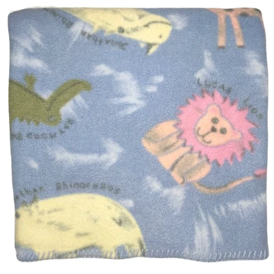 Manta polar animal zoológico bebé azul Lucas león cebra rinoceronte cocodrilo jirafa Foto 1 de 3