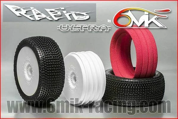 6Mik Rapid 9-22 (Soft-Media) Gomme Complete 1:8 Buggy Bianco (2) - TKU100019 - Immagine 1 di 1