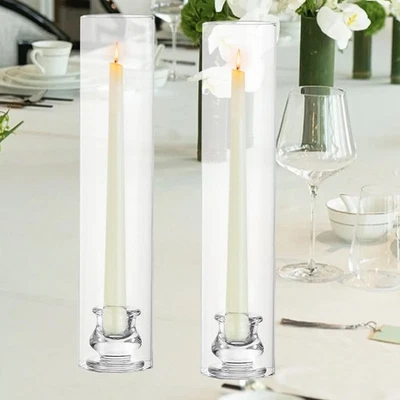 2 Pieces Tall Candlestick Holder with Cylinder Cover for Party Home Decor - Image 1 of 3