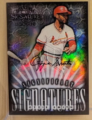 1998 Donruss Signature SIGNIFICANT SIGNATURES AUTO #R2 Ozzie Smith ON CARD /2000 - Image 1 of 2