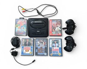 Sega Genesis Model 2 Game System Console Bundle MK-1631 w/ 5 Games Tested Madden