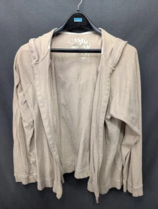 Pigiama Lane Bryant Cacique taglia 18/20 beige marrone chiaro felpa con cappuccio zip intera - Foto 1 di 11