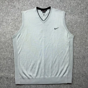 Maglione Golf Nike Tiger Woods Collection Gilet XXL Grigio Misto Lana Nuovo con etichette - Foto 1 di 10
