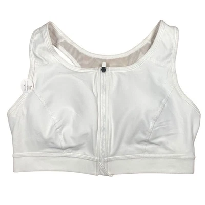 Sujetador deportivo Xersion para mujer talla 1X cremallera atlético blanco copa extraíble de conducción rápida Foto 1 de 4