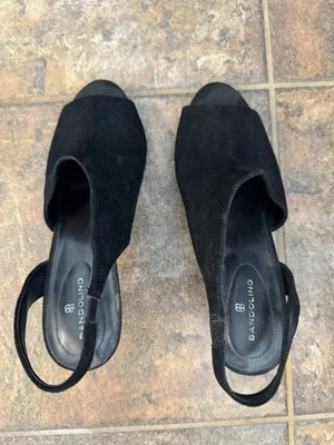 Bandolino Women’s Dressy Black Suede Sandals Size 10 - Image 1 of 4