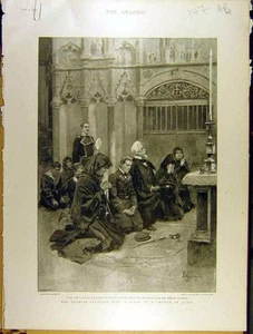 Original Old Antique Print 1898 Spanish-American War Church Cadiz Anglo-Saxon - Picture 1 of 2