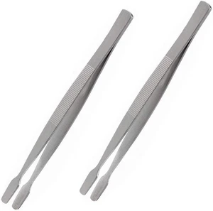 Binaryabc Stamp Tweezers Philately Collector Tools 2Pcs (Silver) - Picture 1 of 12