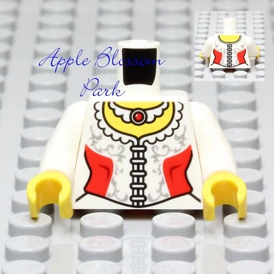 NEW Lego Female/Girl Princess MINIFIG TORSO -White Red Castle Queen Corset Dress - Image 1 of 3