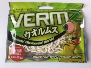 WHITE MAGGOTS VERMZ AMINO BOOSTED 15mm 120 PACK IMITATION BAITS COARSE FISHING - Picture 1 of 2