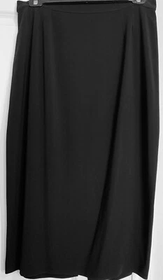 Falda Larga Marina Rinaldi Mujer Negra Abertura Trasera Completamente Forrada 14W/21 Nueva Sin Etiquetas Foto 1 de 4