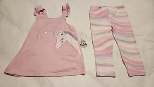 NWT Kids Headquarters Girls Unicorn Tunic Capri Leggings Outfit - Picture 1 of 1