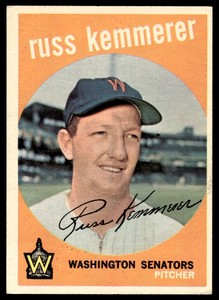 1959 Topps Russ Kemmerer Washington Senators #191