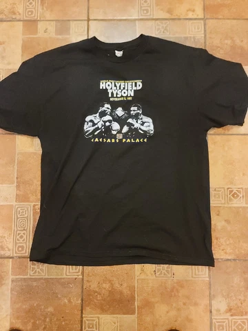 Boxing Adult Xl Mike Tyson And Holyfield First Promotion Short Sleeve Shirt Cover