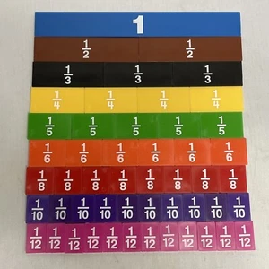 Learning Advantage Fraction Tiles Set of 51 Math Manipulative Homeschool Strips - Picture 1 of 3