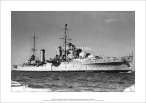 HMAS Hobart A2 Art Print – RAN Light Cruiser 1938-47 – 59 x 42 cm Poster - Imagen 1 de 3