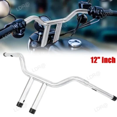 Manillar Fat de 12" Rise T-Bar 1,25" apto para Harley Softail Fat Boy 2018-24 cromado Foto 1 de 4