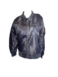 Kids L 14/16 Members Only Short 80s Retro Gray Bomber Windbreaker RAD Excellent - Picture 1 of 10