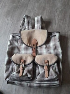 Rucksack Vintage, braun kariert, 80er Jahre - Bild 1 von 3