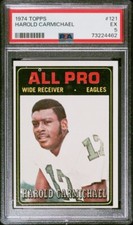 1974 Topps #121 Harold Carmichael Rookie Card - Philadelphia Eagles - PSA 5 EX