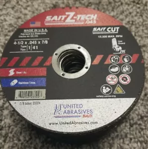 Trennscheibe United Abrasives - SAIT 4-1/2" x 0,045" x 7/8" 23324 (33 Stück) - Bild 1 von 2