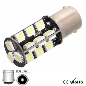 12v White BA15s LED Reverse Light Bulb 27 SMD 382 207 245 12 VOLT - Picture 1 of 2