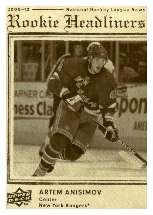 2009-10 Upper Deck #RH14 Artem Anisimov Rookie Headliners - Image 1 of 2