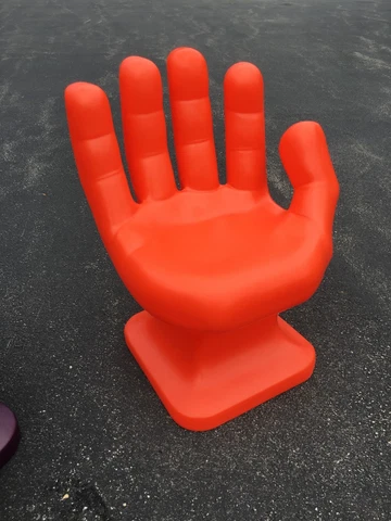 GIANT Vibrant Orange right HAND SHAPED CHAIR 32" adult 70s Retro iCarly NEW Cover