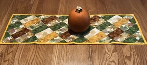 CORREDOR DE MESA REVERSIBLE acolchado máquina artesanal otoño/otoño/acción de gracias - Imagen 1 de 7