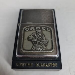 Vintage Camel Zippo Lighter Joe On Motorcycle Made In the USA