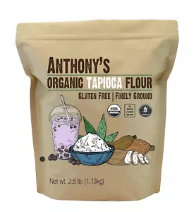 Anthonys Organic Tapioca Flour Starch 2.5 lb Gluten Free Non GMO Baking Thickene - Picture 1 of 11
