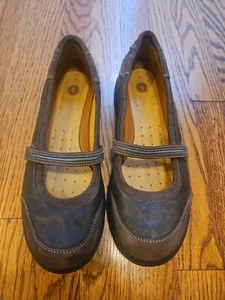 Clarks Unstructured 10M Womens Brown Leather Mary Jane Comfort Shoes - Picture 1 of 7