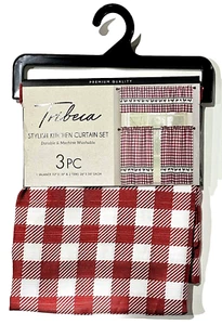 Tribeca Stylish Kitchen Curtain Set Valance 52x18in 2 Tiers 26x36in Rooster - Picture 1 of 1