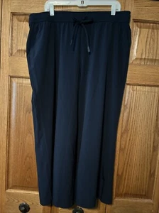 J Jill Fit Pants Navy Blue Drawstring Waist Wide Leg Casual womens size XL NEW - Picture 1 of 4