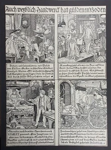 Zeichnung Illustration Tusche Bleistift Handwerk Max Radler Simplicissimus 1935 - Picture 1 of 9