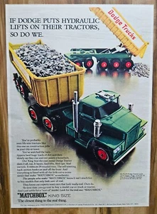 VINTAGE 1969 MATCHBOX LESNEY #K-16 DODGE TWIN TIPPER DUMP TRUCK ADVERTISEMENT - Picture 1 of 1