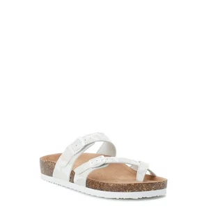 Time and Tru Damen-Sandalen asymmetrischer Riemen flaches Fußbett Camouflage Größe 8 - Bild 1 von 4