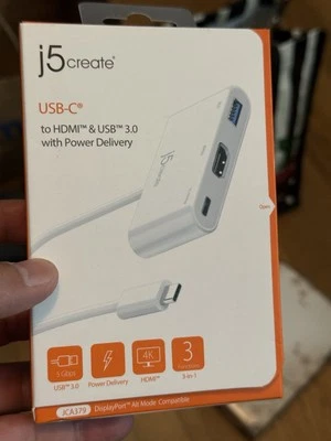 j5create USB-C to HDMI & USB 3.0 with power delivery 9.8 in.  Cable JCA379 - Image 1 of 4