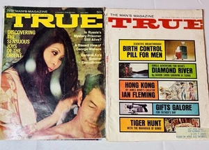 Vintage Lot Of 2 TRUE Mans Magazines Unique Ads 1963 1968 Articles June July - Bild 1 von 11