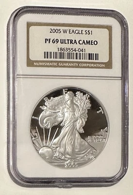 2005 年 W 版银鹰 NGC PF69 Ultra Cameo (TB10) — 第 1/3 张图片