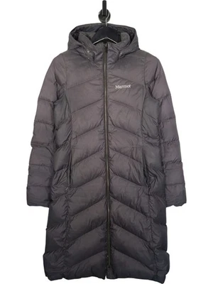 Marmot Puffer Jacket Size Medium Women's Grey Hooded Long Down Insulated Coat - Image 1 of 4