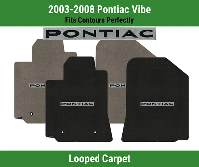 Alfombrillas delanteras Lloyd Classic Loop para Pontiac Vibe '03-08 con Pontiac negro sobre plata Foto 1 de 4