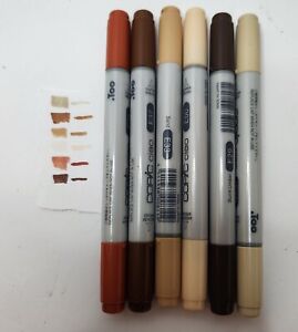 Copic Ciao Pro Art Supply Markers Slightly Used TESTED Brown Tan E Lot of 6
