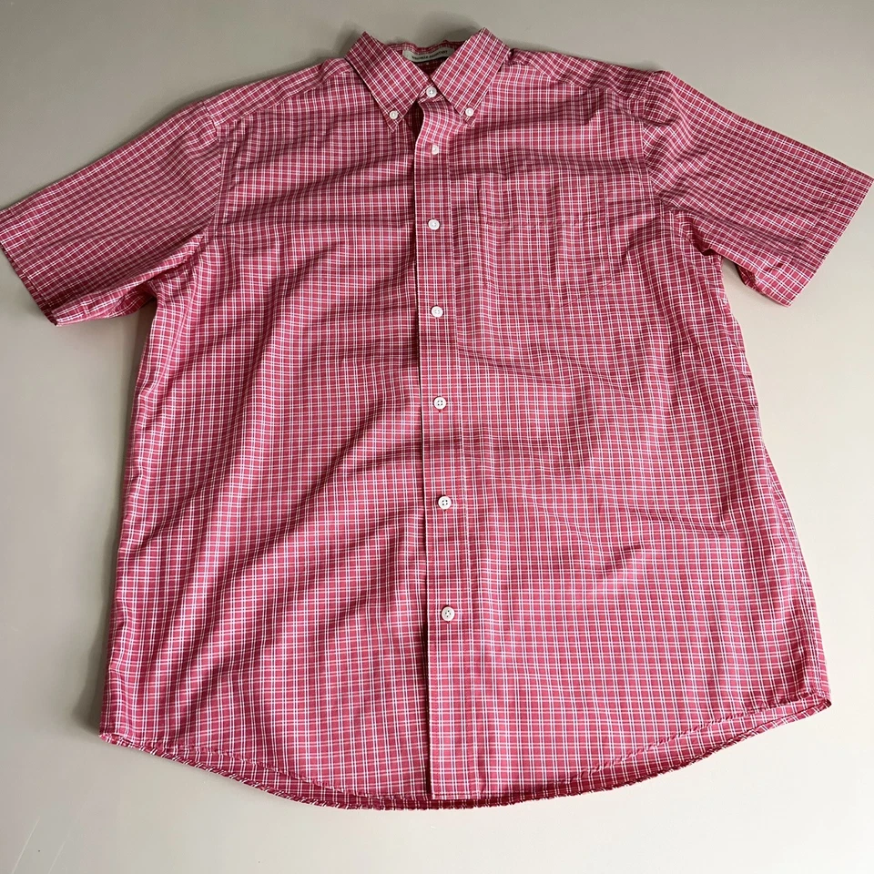 L.L. Bean Shirt Men’s Sz M Regular Fit Red Plaid Wrinkle Resistant Button Up - Image 1 of 4