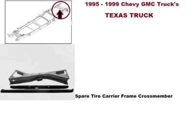 15529438 95 a 99 Chevy GMC 2500 3500 marco porta neumáticos de repuesto travesaño Foto 1 de 4