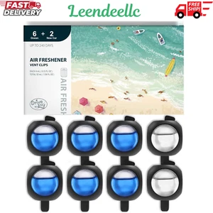 Car Air Freshener Vent Clips, 8 PK, 6 Ocean, 2 New Car Scent, Car Fresheners. - Picture 1 of 7