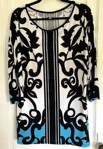 JM Collection Womens Tunic Top Sz XXL Quiet Luxury Art To Wear Slit Sleeve - Picture 1 of 10