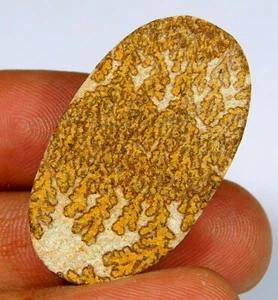 38.CT NATURAL PSILOMELANE DENDRITE AGATE DRUZY OVAL CABOCHON GEMSTONE AV=13 - Picture 1 of 4